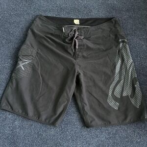 Fox Shorts Mens 40 Black Boardshorts Swim Trunks Drawstring Logo Pocket Surf